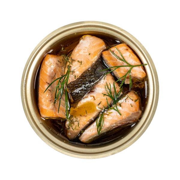 Trout Can White.  Scout tinned fish story for Pursuits