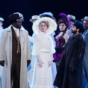 Joshua Henry, from left, Caissie Levy, Brandon Uranowitz and the cast of "Ragtime" perform during the 79th Tony Awards at Radio City Music Hall in New York.