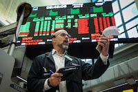 A futures-options trader works on the floor at the New York Stock Exchange's NYSE American (AMEX) in New York City, U.S. June 8, 2026.  REUTERS/Brendan McDermid