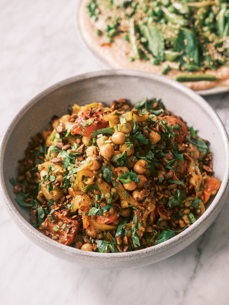 Spiced chickpea and lentil salad from Hetty Lui McKinnon’s newest vegetarian cookbook, Linger.