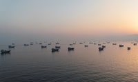 A drone view shows vessels in the Strait of Hormuz, as seen from Musandam, Oman, June 15, 2026. REUTERS/Stringer