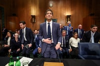 Kevin Warsh, U.S. President Donald Trump's nominee to be the next chair of the Federal Reserve, at the end of a Senate Banking Committee confirmation hearing on Capitol Hill in Washington, D.C., U.S., April 21.