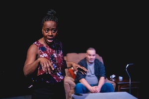 Ordena Stephens-Thompson and Tony Nappo in The Neighbours at Tarragon Theatre in Toronto.