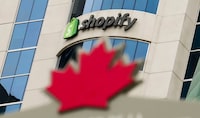 Shopify Inc. headquarters signage in Ottawa on Tuesday, May 3, 2022.