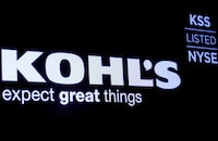 FILE PHOTO: The logo and trading informations for Kohl's  is displayed on a screen on the floor at the New York Stock Exchange (NYSE) in New York, U.S., January 13, 2020. REUTERS/Brendan McDermid/File Photo