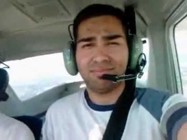 Frame grab of a Facebook video of Mohammed Majidpour during a flying lesson over Metro Vancouver in 2008.