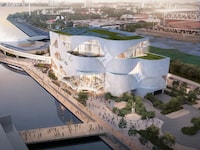 Artist rendering of the new Ontario Science Centre. The Ontario government has unveiled the final design and awarded the contract to design, build, finance and maintain the new facility awarded to the Ontario Science Partners, a collaboration that includes Hariri Pontarini Architects,