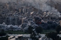 Smoke rises after an Israeli strike on Beirut's southern suburbs, following an escalation between Hezbollah and Israel amid the U.S.-Israeli conflict with Iran, Lebanon, March 6, 2026. REUTERS/Khalil Ashawi