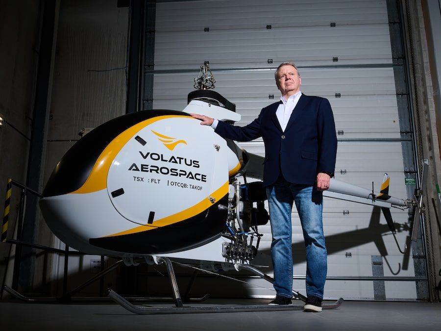 Volatus Aerospace CEO Glen Lynch shows off the company's Condor XL heavy lift cargo drone. Founded in 2019, Volatus has become a leader in the burgeoning Canadian drone industry.
