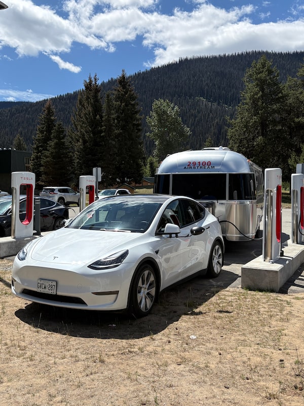 For his first foray into using an EV to tow his Airstream, Stephen Hill drove from Ontario to B.C. and back: “We were squeezing every bit of juice we could out of the battery.”