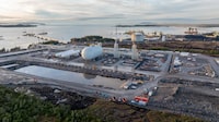 The AltaGas/Vopak joint venture project Ridley Island Energy Export Facility, or REEF, under construction at the Port of Prince Rupert, B.C., is seen in an undated handout photo.  