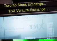 The Toronto Stock Exchange Broadcast Centre is shown in Toronto on Friday, June 28, 2013 