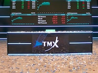 After a volatile weekend with 25% tariffs levied (10% on oil and gas) on all Canadian products going into the United States, the S&P TSX Composite Index shows market reaction on Feb 3, 2025. (Fred Lum/The Globe and Mail)