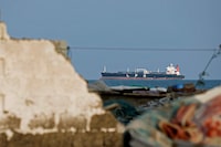 An LPG gas tanker at anchor as traffic is down in the Strait of Hormuz, amid the U.S.-Israeli conflict with Iran, in Shinas, Oman, March 11.