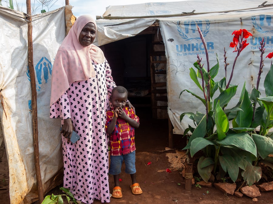 Nuralhuda Abdalalziz and her children live in Uganda’s Kiryandongo settlement, where refugees of many nationalities – Sudanese, in their case – live together, not always harmoniously.