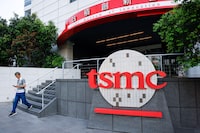 FILE PHOTO: The logo of Taiwan Semiconductor Manufacturing Company (TSMC) is displayed outside of TSMC Museum of Innovation in Hsinchu, Taiwan April 9, 2026. REUTERS/Ann Wang/File Photo