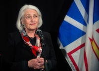 Joanne Thompson, federal minister of fisheries speaks during a news conference on the Bay du Nord project in St. John's, N.L., on Tuesday, March 3, 2026. THE CANADIAN PRESS/Paul Daly