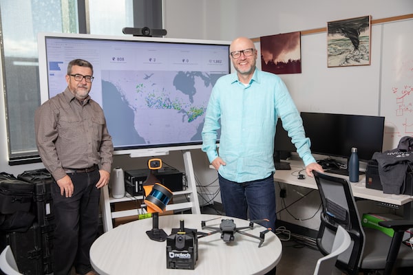 Dr. David Sills, left, and Dr. Greg Kopp run the Northern Tornadoes Project out of Western University NTP documents tornadoes across Canada, which have historically been less well documented and studied than those occuring in the US.