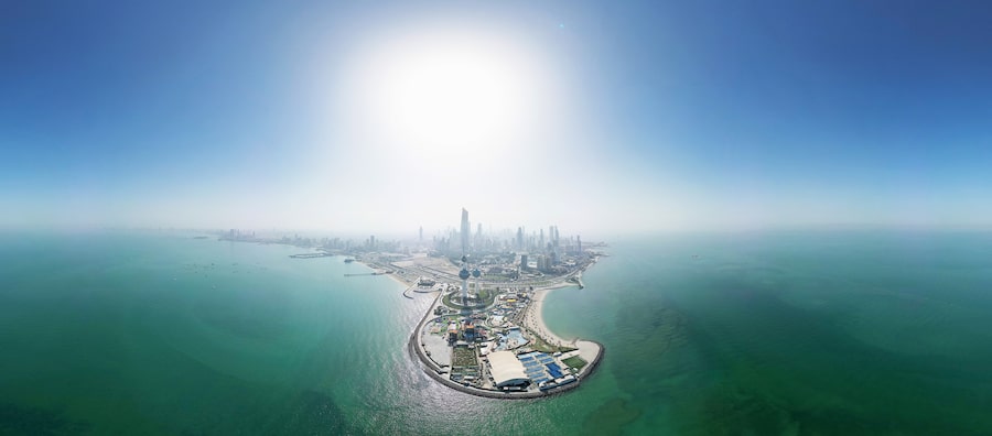 Kuwait City’s Ras al-Ard cape juts into the Persian Gulf – or the Arabian Gulf, as Arab states call it. The seaway usually carries a massive share of the world’s oil, but war has disrupted that flow.