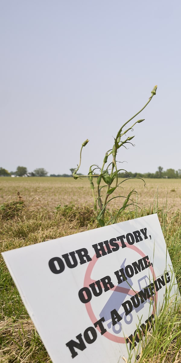 A proposed landfill in this field outside Dresden, Ont., has created a furor because it’s so close to the downtown core, and because the province exempted it from the usual comprehensive environmental studies.