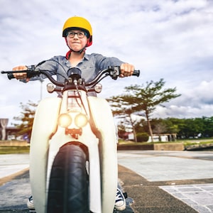 Boy riding a bike