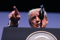 U.S. President Donald Trump speaks during a news conference at the NATO summit in Ankara, Turkey, Wednesday, July 8, 2026. 