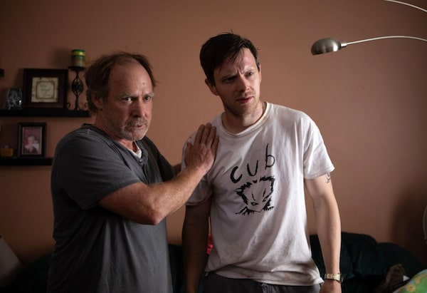 HAMMER (2019). A father, Stephen Davis, left, (Will Patton) faces a personal crisis when he discovers his estranged son, Chris Davis (Mark O'Brien) fleeing a botched drug deal. The two men embark on a violent odyssey that grapples with themes of fatherhood, family and fate. Credit: Sara Fost Pictures