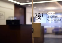 Entrance to the 20th floor of the Ontario Securities Commission in Toronto.