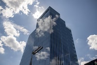 Nutrien Tower is seen in Saskatoon on June 25, 2021. Nutrien Ltd. says it earned a record US$1.4 billion in the first quarter as the war in Ukraine drove up commodity prices and raised concerns about global food security. THE CANADIAN PRESS/Liam Richards