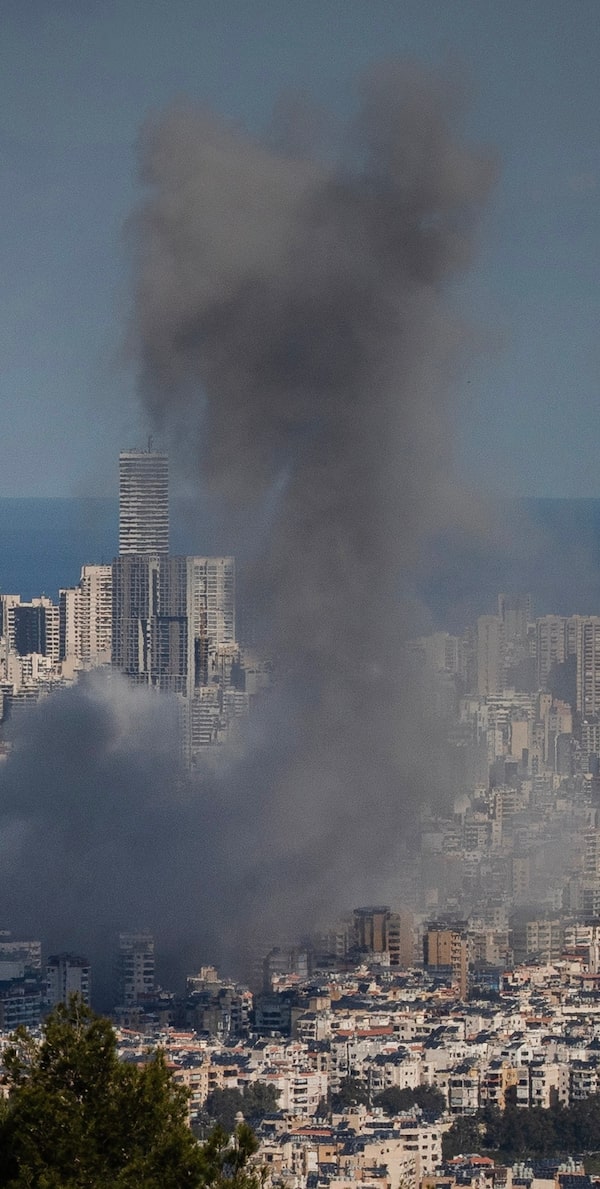 This air strike in Dahiya on Monday is one of many the Beirut suburb has seen since Feb. 28, when Israeli and U.S. forces attacked Iran. Dahiya is a stronghold for Hezbollah, an Iranian-backed Shia militia.