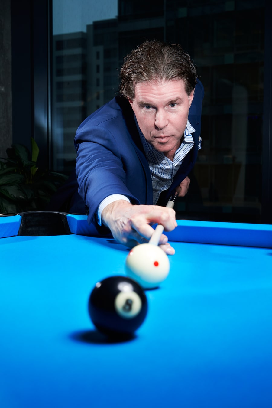 Ryan Beedie has a pool table at the company office—along with four cameras that record every shot. It's the same table where he set a Guinness World Record for most same-suit balls potted off the break.