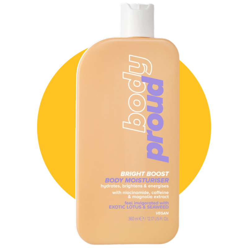 Body Proud Bright Boost body moisturizer with niacinamide