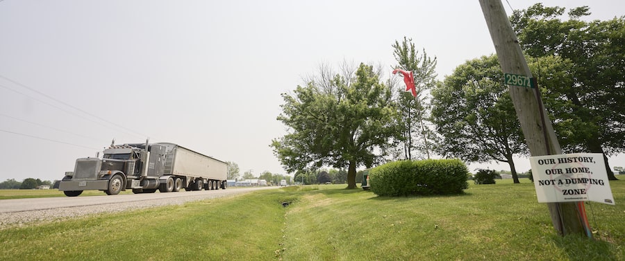 A proposed landfill in this field outside Dresden, Ont., has created a furor because it’s so close to the downtown core, and because the province exempted it from the usual comprehensive environmental studies.