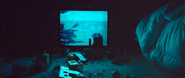 Skinamarink (2022). The title of the of the movie derives from the name of a popular North American nonsense song for preschoolers – and Kyle Edward Ball’s debut feature tracks preschooler siblings Kevin (Lucas Paul) and Kaylee (Dali Rose Tetreault) as they experience an irrational world that they do not fully understand. Set in 1995, and looking as though it had been filmed on domestic camcorders from that time (in fact it was shot digitally), Skinamarink has a grainy appearance Courtesy of BayView Entertainment