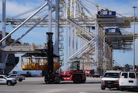 A general view of operations is seen at Global Container Terminals' Deltaport facility, at Roberts Bank, in Delta, B.C., on Thursday, July 30, 2026. THE CANADIAN PRESS/Darryl Dyck