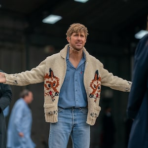 Ryan Gosling's zip cardigan in Project Hail Mary is unmistakably a Mary Maxim design.