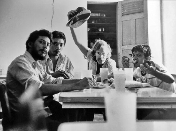 Chris Brookes with members of Campesino Theatre Company. Courtesy of Christina Smith