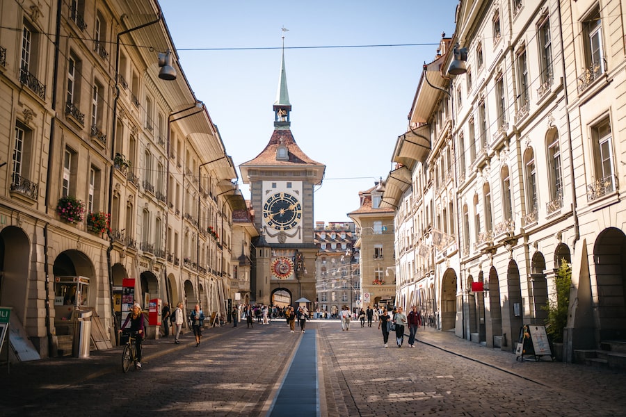 Built in the early 13th century, the Zytglogge, a medieval clock tower, is a well known landmark in the UNESCO-listed city of Bern, Switzerland.