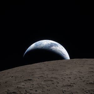 In this image provided by NASA, the Artemis II crew captured this view of Earth on April 6 as they flew around the Moon.