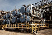 The plant — where steam is created, water is processed, and bitumen is diluted and prepared to go for further processing — at the Cenovus Christina Lake oilsands facility southeast of Fort McMurray, Alta., on Wednesday April, 24, 2024.  