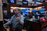 NEW YORK, NEW YORK - MARCH 13: Traders work on the floor of the New York Stock Exchange (NYSE) on March 13, 2026 in New York City. The Dow was up over 100 points in morning trading as events in Iran continue to upend global markets.  (Photo by Spencer Platt/Getty Images)