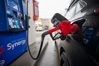 This Esso station at Mt Pleasant Rd and Merton St. in midtown Toronto shows regular gas priced at 151.9 cents per litre on Feb 3, 2025. (Fred Lum/The Globe and Mail)