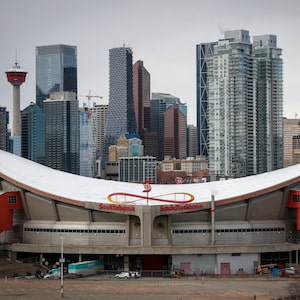 Calgary's skyline in March, 2020.