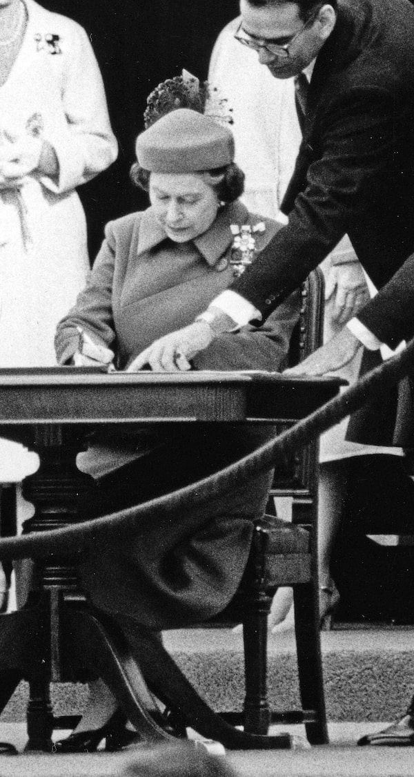 When Queen Elizabeth II signed a proclamation in Ottawa on April 17, 1982, it was official: The Canadian Constitution had come home, including a new Charter of Rights and Freedoms. This month, a key clause of that document is up for discussion at the Supreme Court.