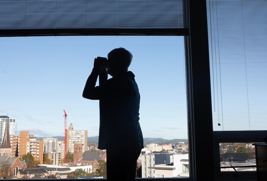 A condo on Pandora Avenue gives Linda Hughes a bird’s-eye view of the Victoria street, where homelessness and fentanyl have turned it into one of the largest open-air drug markets in Western Canada.