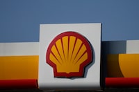 A Shell logo is seen at a gas station in London, on March 8, 2022. THE CANADIAN PRESS/AP/Frank Augstein