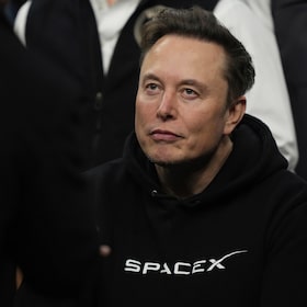 Elon Musk attends the finals for the NCAA wrestling championship, March 22, 2025, in Philadelphia