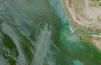 A satellite image shows a fleet of small boats at sea, north of the Strait of Hormuz near the Kargan coast, Iran, April 22, 2026.   European Union/Copernicus Sentinel-2/Handout via REUTERS