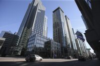 Office and condo towers in downtown Montreal, Quebec, April 8, 2021.