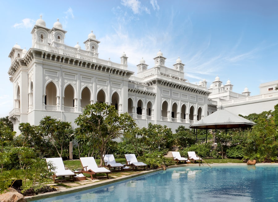 The Taj Falaknuma Palace, a former palace of the Nizams in Hyderabad.